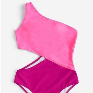 Hot Pink Cutout One Piece Swimsuit